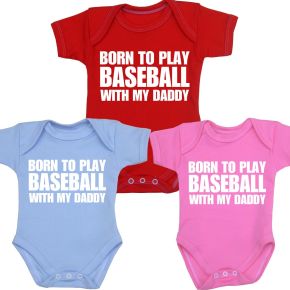 Born To Play Baseball With My Daddy' Bodysuit