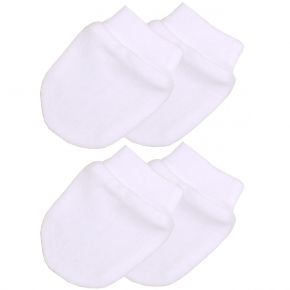 White Scratch Mittens 2 Pack