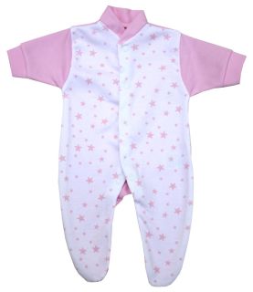 Premature Sleepsuit Pink Star Design