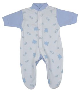 Premature Sleepsuit Blue Teddy Design