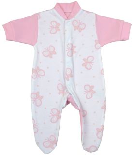 Premature Sleepsuit Pink Butterfly Design