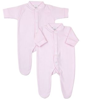 2 Pack of Premature Sleepsuits Pink