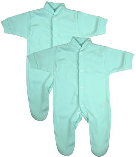 2 Pack of Premature Sleepsuits Aqua