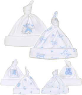 Blue Premature Baby Hats 2 Pack