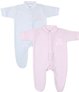'Little Miracle' Sleepsuits 2 Pack