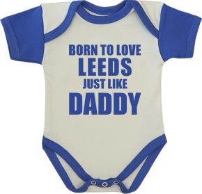 Born to love Leeds Cream & Royal Blue Bodysuit
