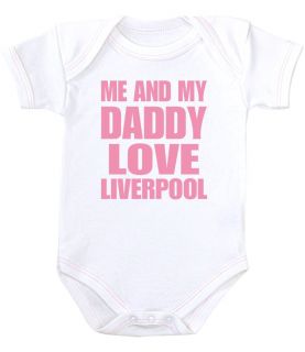 'Me And My Daddy Love Liverpool' Bodysuit Pink