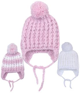 Girls Winter Hat With Large Pom Pom