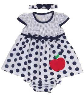 Baby Girls Navy 3 Piece Dress Set
