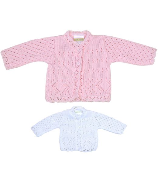 Pointelle Knitted Premature Baby Cardigan