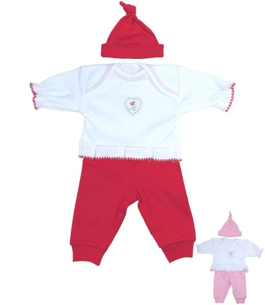 Papillon Spot Teddy & Rose BabyPrem Vêtements de bébé prématuré premiers 3 Piece Set pantalons & Chapeau 1.6-2.5kg Top à manches longues 